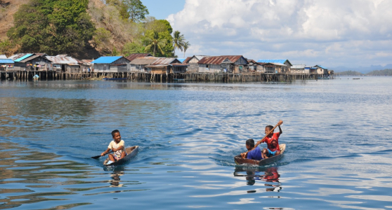 Children at Yelu village, Misoo, Indonesia.